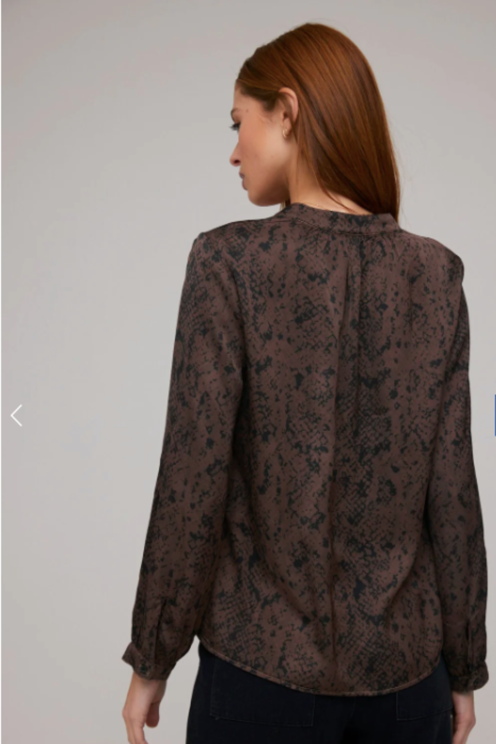Half Placket Pullover- Brown Snakeskin