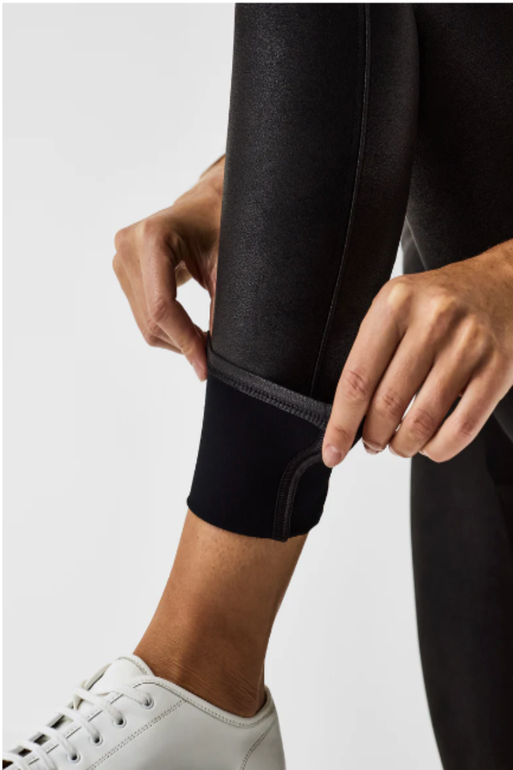 Faux Leather Fleece-Lined Legging Black