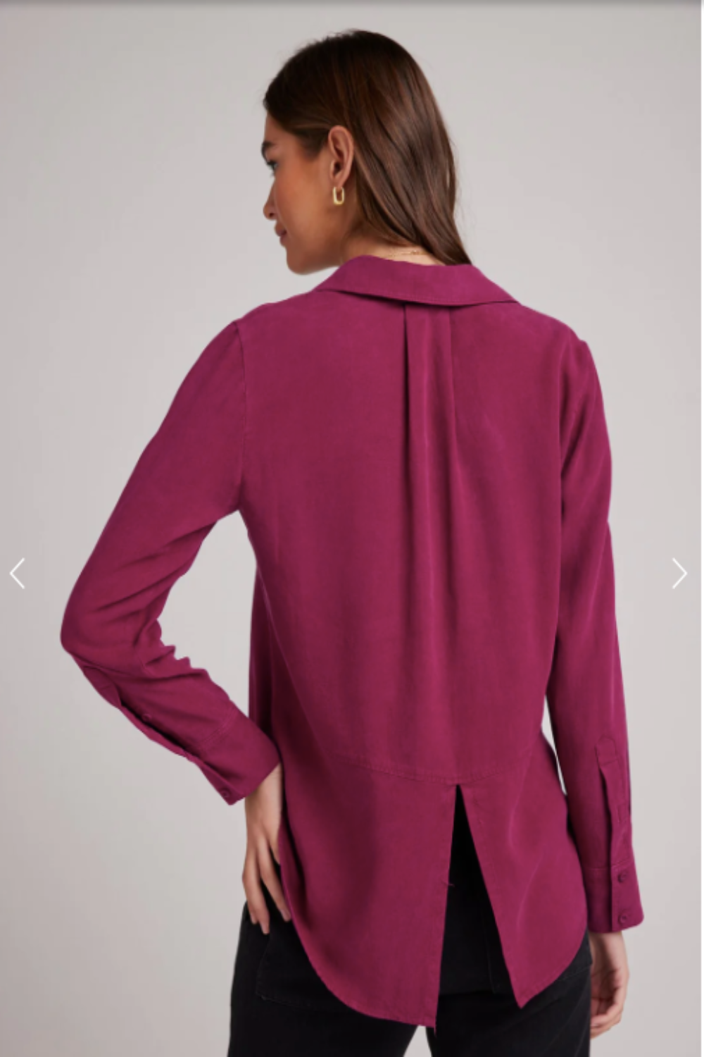 Split Back Button Down Dark Magenta