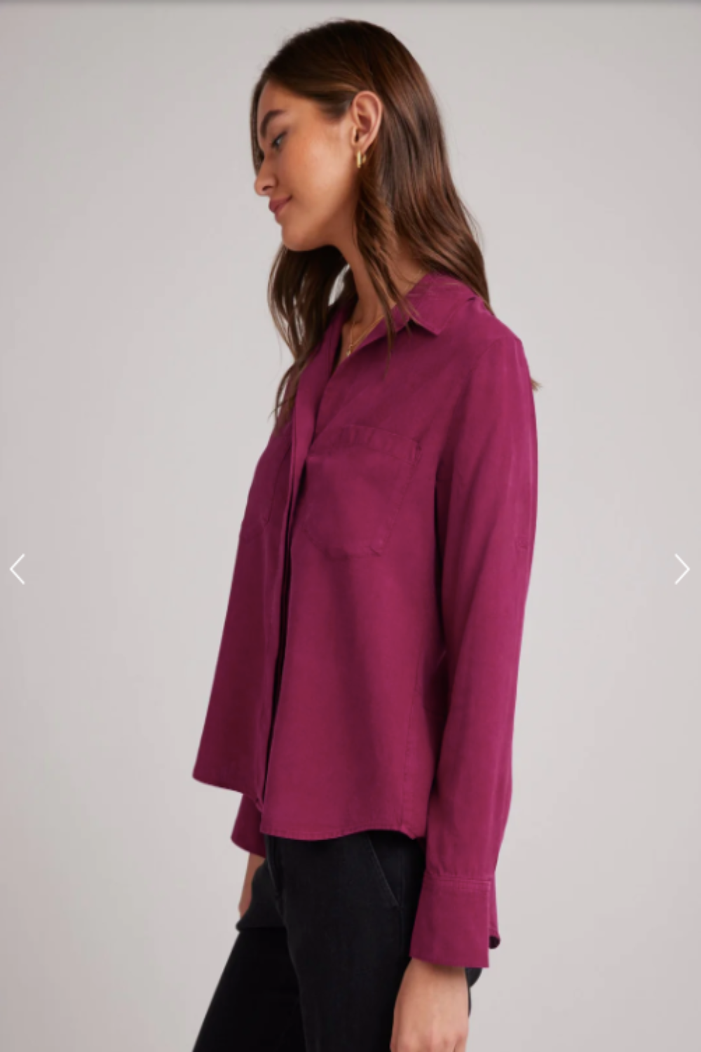 Split Back Button Down Dark Magenta