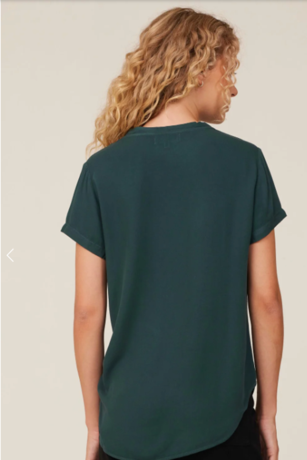 V-Neck Tee in Jade Night