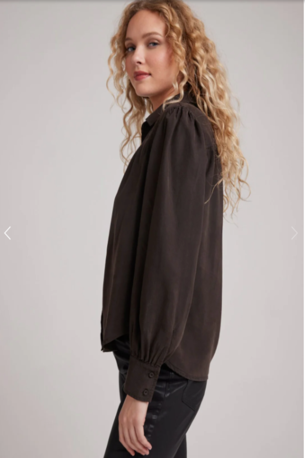 Pin Tucked Button Down Vintage Black
