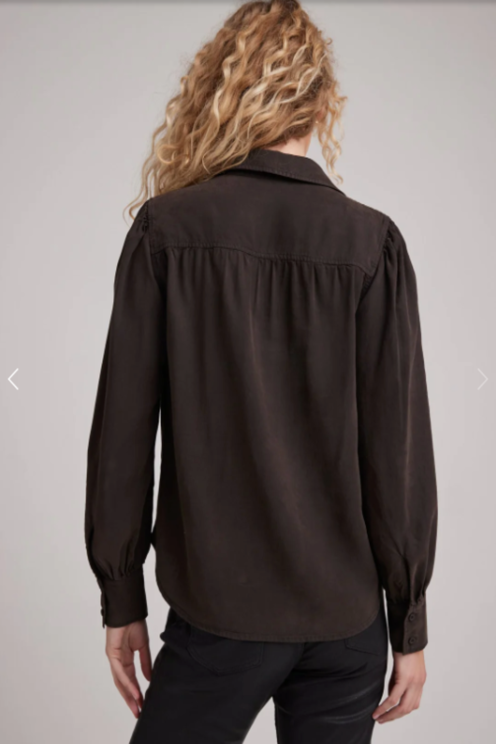 Pin Tucked Button Down Vintage Black