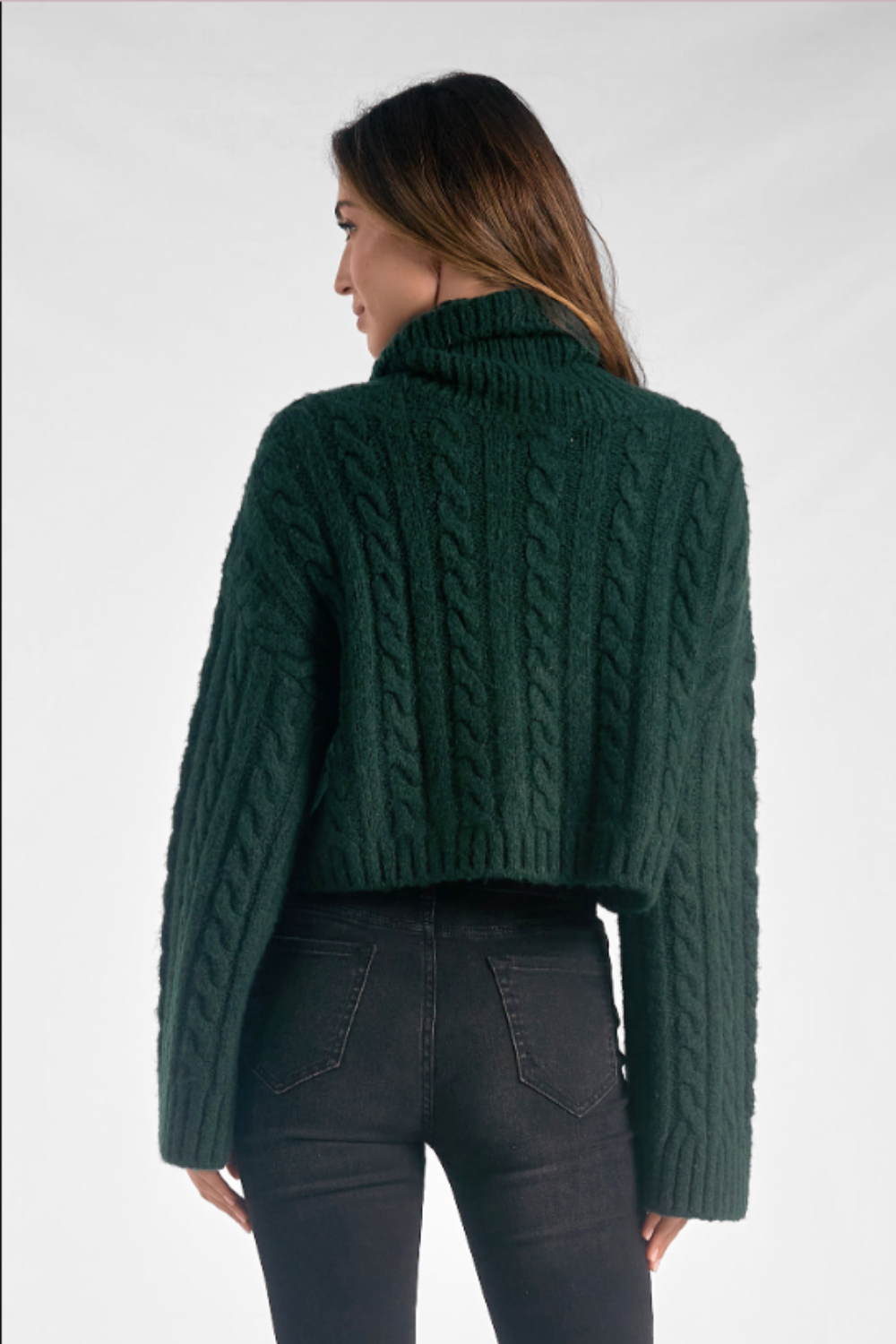 Bell Sleeve Turtleneck Crop Sweater