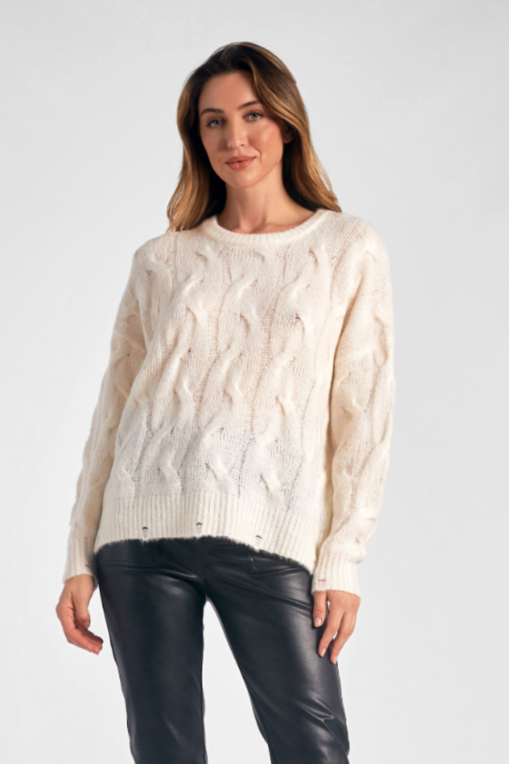 Cable Crewneck Sweater