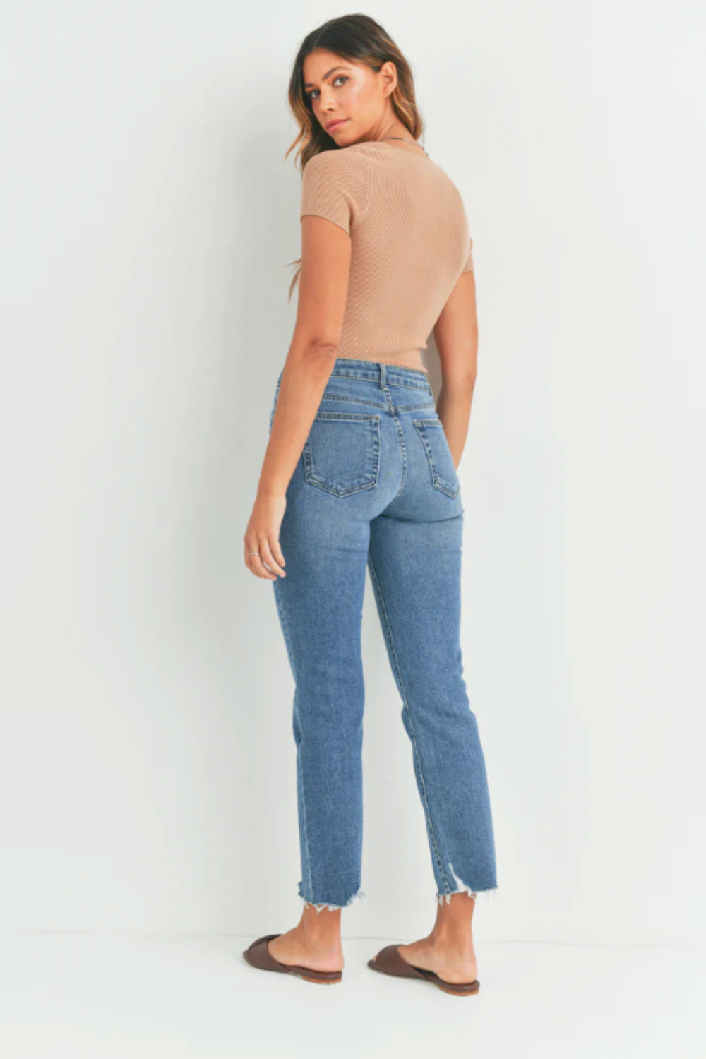 High Rise Vintage Straight Jean in Medium Denim