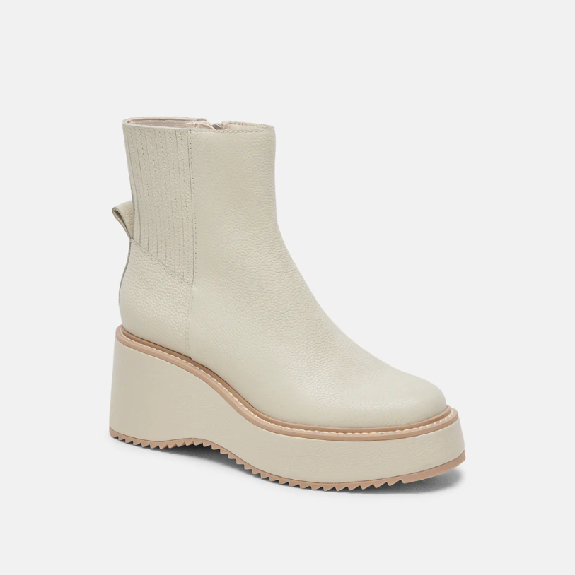 Hilde Ivory Leather Boots