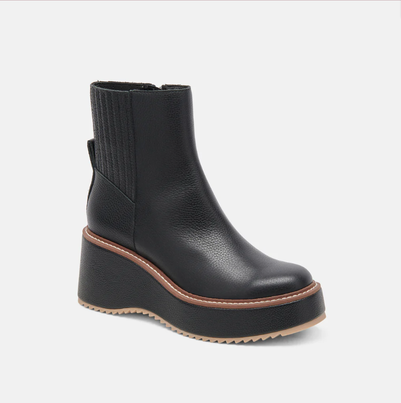 Hilde Black Leather Boots