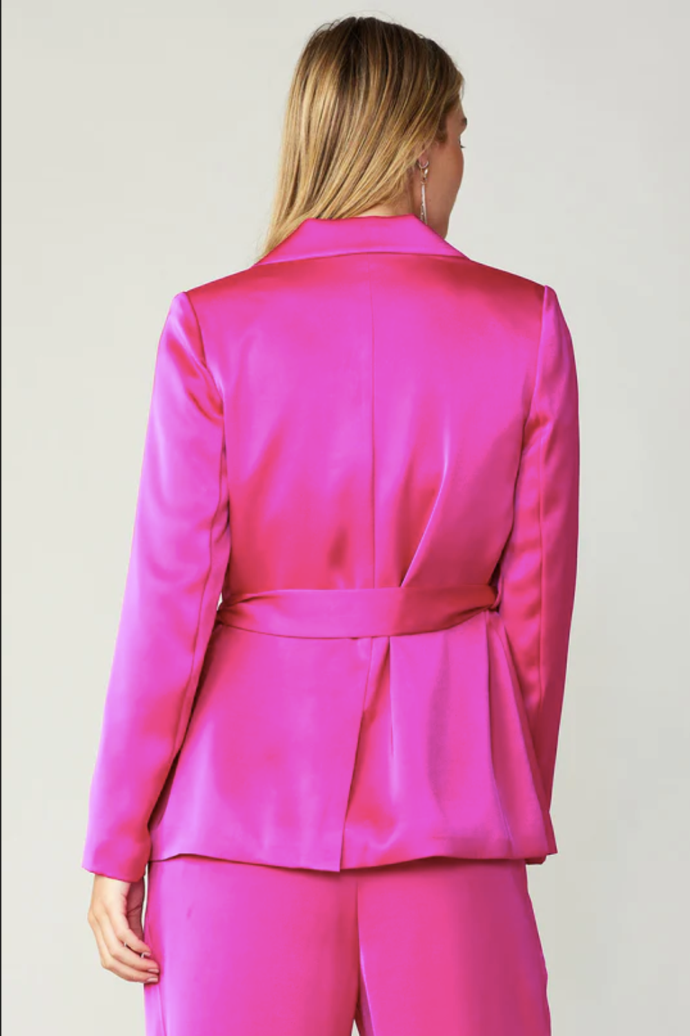 Tie Waist Fuchsia Blazer