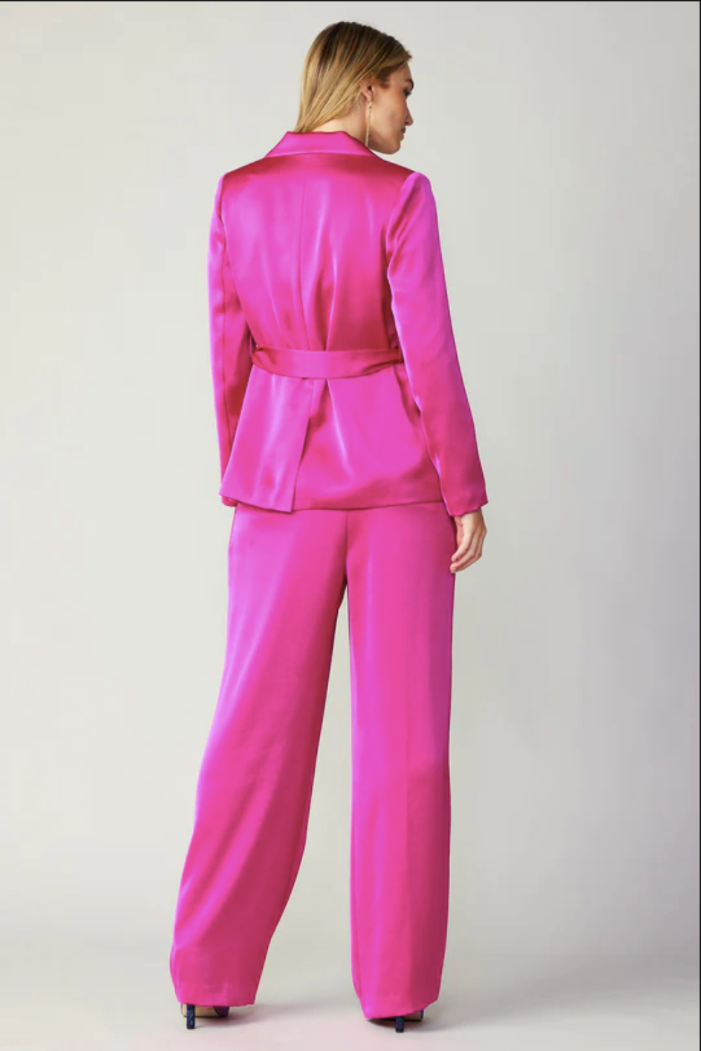 Tie Waist Fuchsia Blazer
