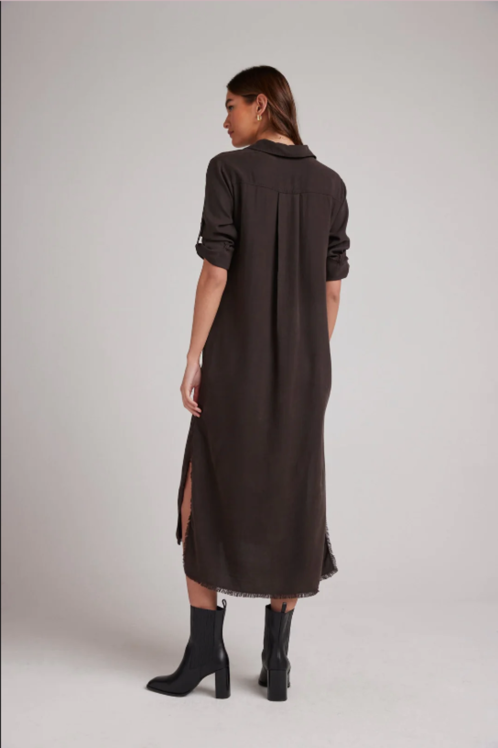 Maxi Dress Shirt in Quartz Brown