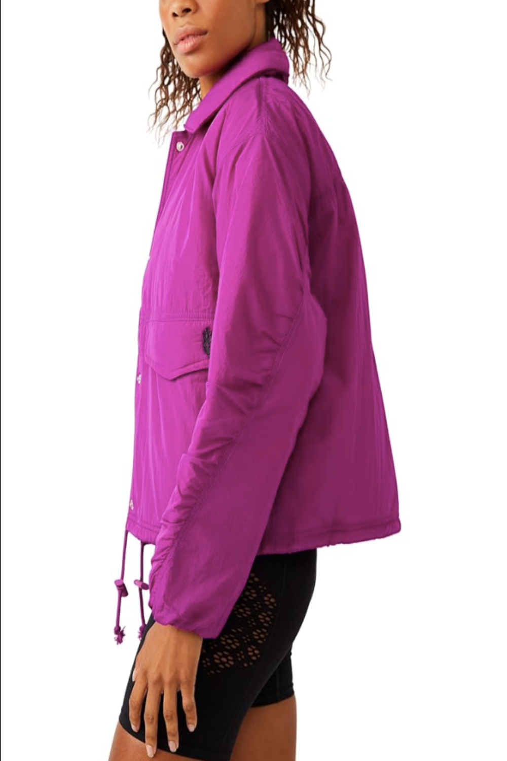 Off The Bleachers Coaches Jacket in Vivid Violet