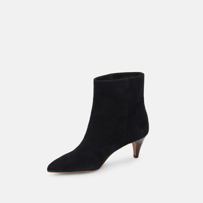 Dee Booties in Nero Suede