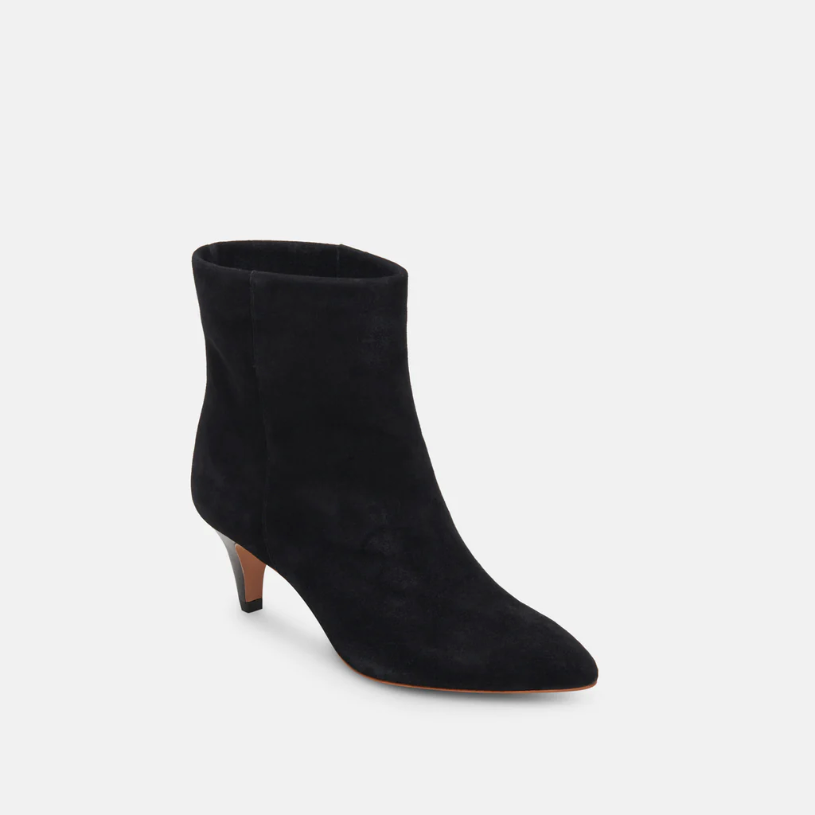 Dee Booties in Nero Suede