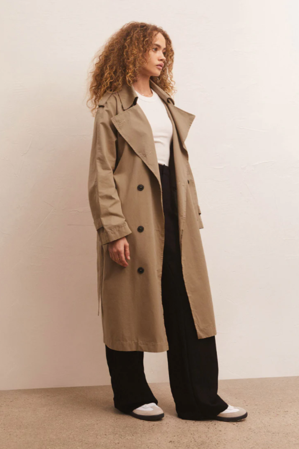 Davis Trench Coat in Driftwood