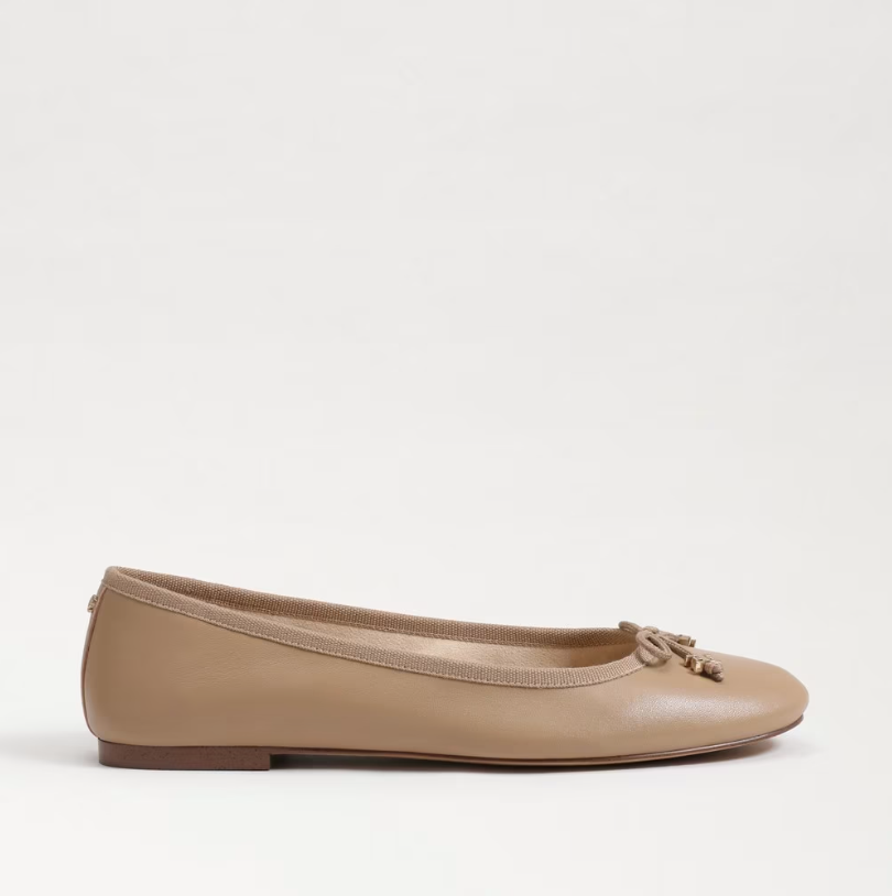 Felicia Luxe Ballet Flat in Soft Beige