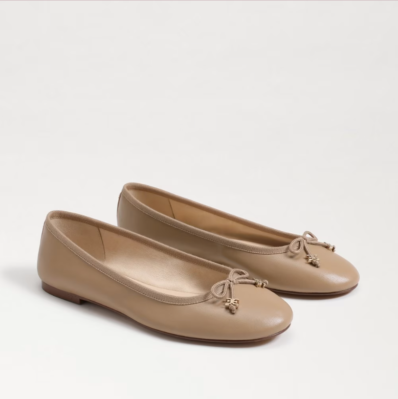 Felicia Luxe Ballet Flat in Soft Beige