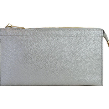 Perfect 3 Pocket Clutch Silver