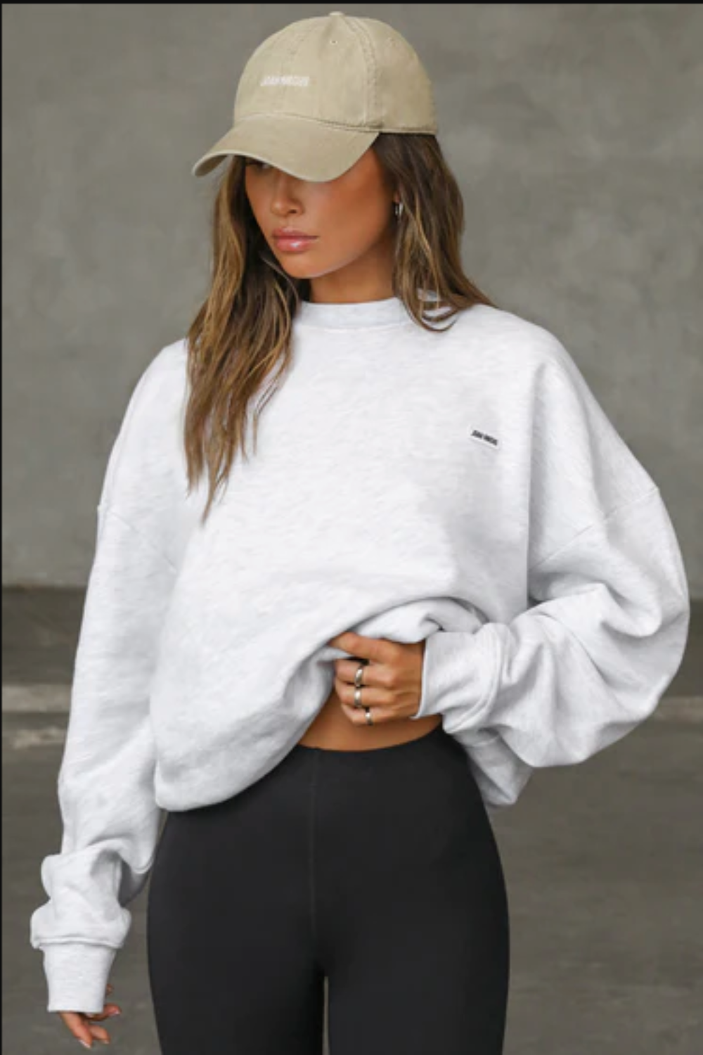 Classic Crew Pullover in Pearl Grey