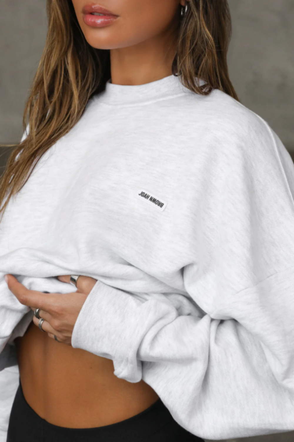 Classic Crew Pullover in Pearl Grey