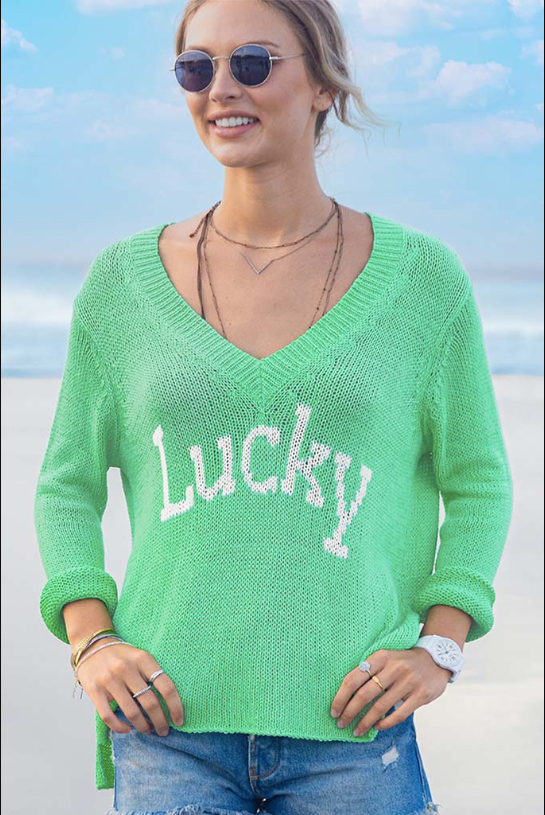 Lucky V-neck Cotton Sweater