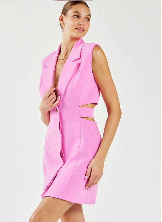 Blazer Cutout Mini Dress in Pink