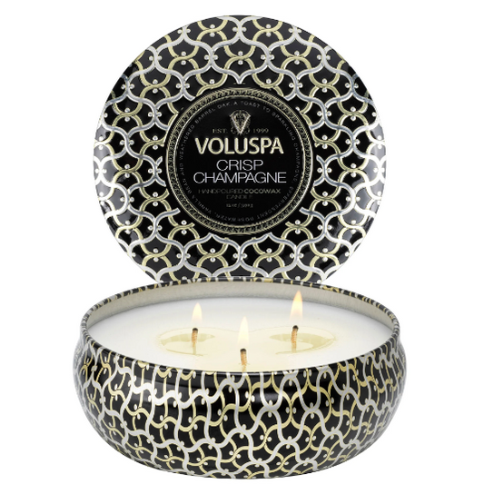 Crisp Champagne 3 Wick Tin