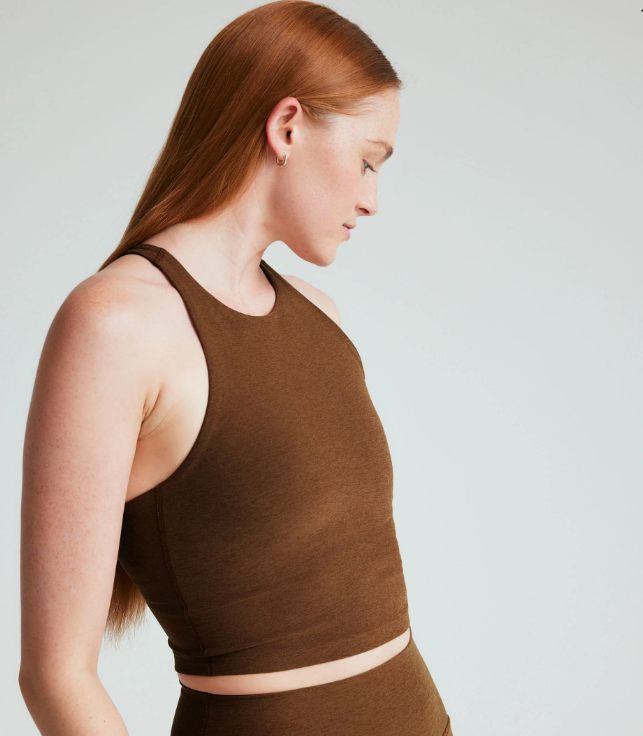 Spacedye Refocus Cropped Tank in bold mocha