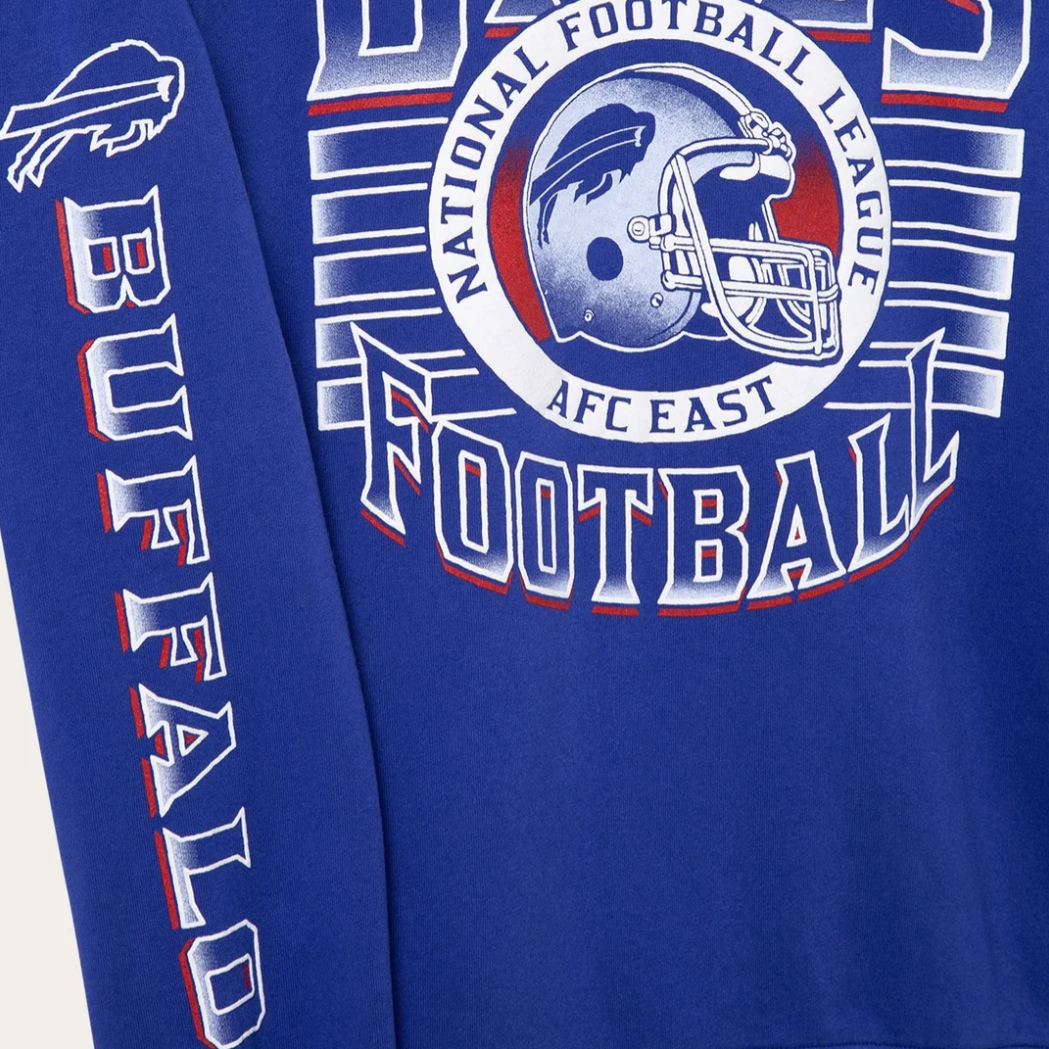 Bills Striped Rib Crew Fleece