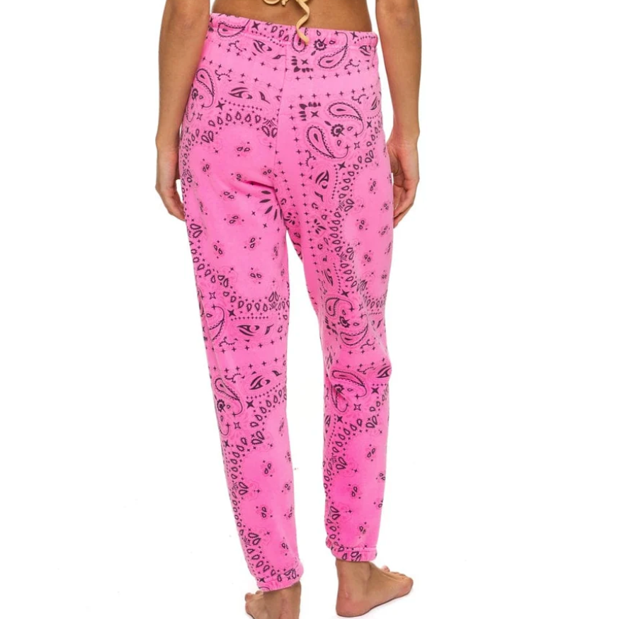Bandana Sweatpants Neon Pink