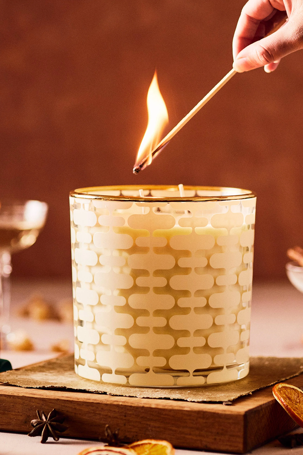 50oz Wine Under The Tree Candle with Blue Spruce, Cedar & Bright Citrus