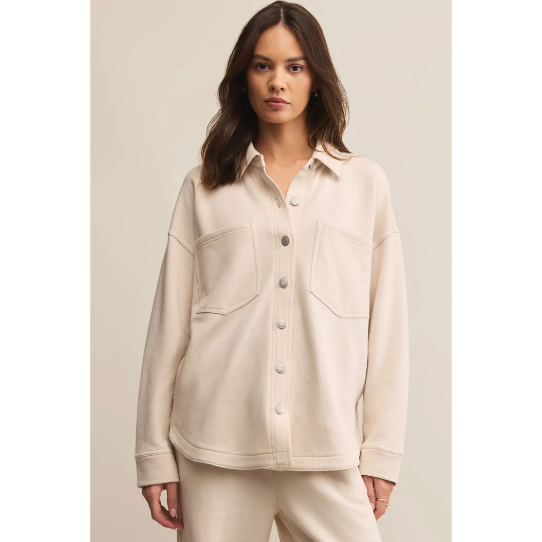 All Day Knit Denim Jacket in Crystal