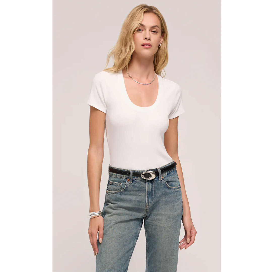 Cassis Rib Tee in White