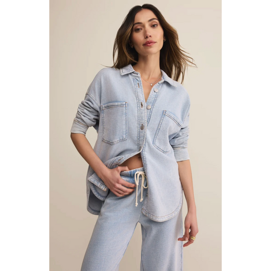 All Day Knit Denim Jacket in Washed Indigo