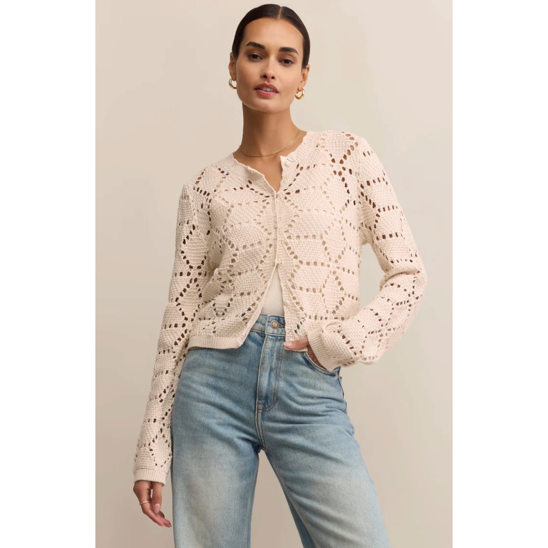 Rosalyn Sweater Cardigan in Crystal