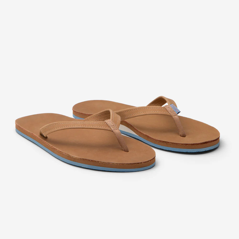 Fields Flip flops in Tan/Dusty blue