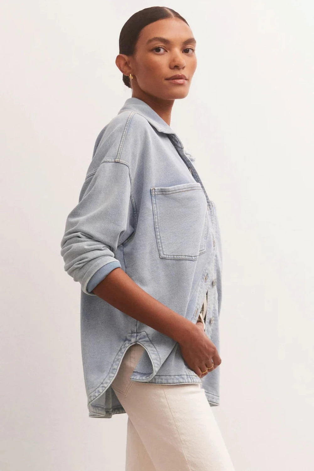 All Day Knit Denim Jacket in Washed Indigo