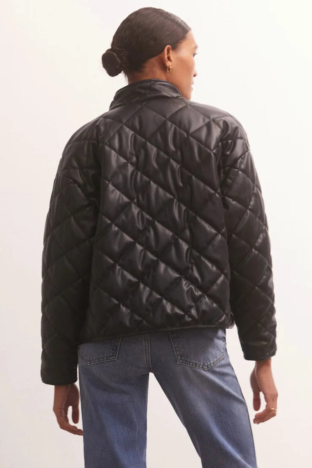 Heritage Faux Leather Jacket in Black