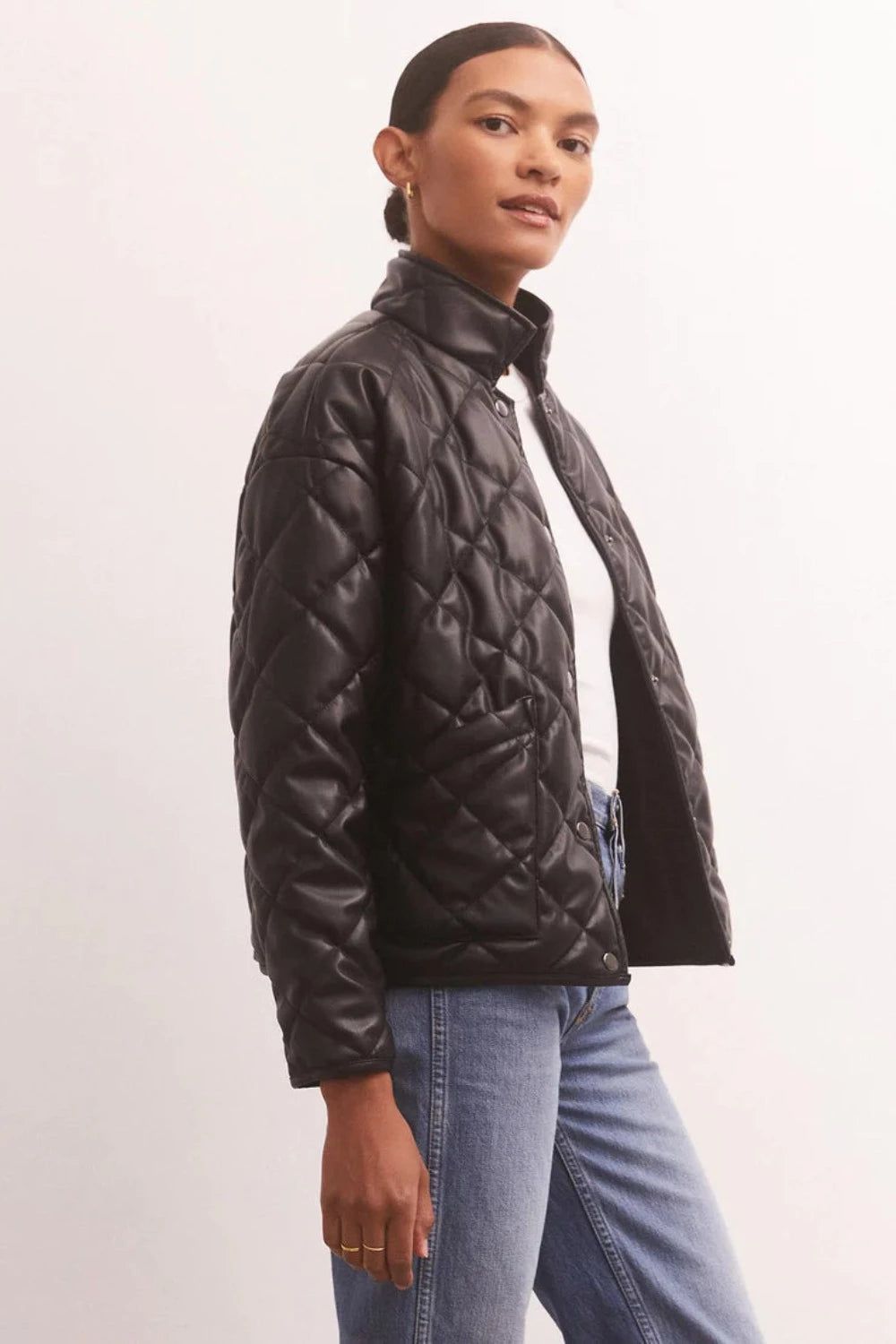 Heritage Faux Leather Jacket in Black
