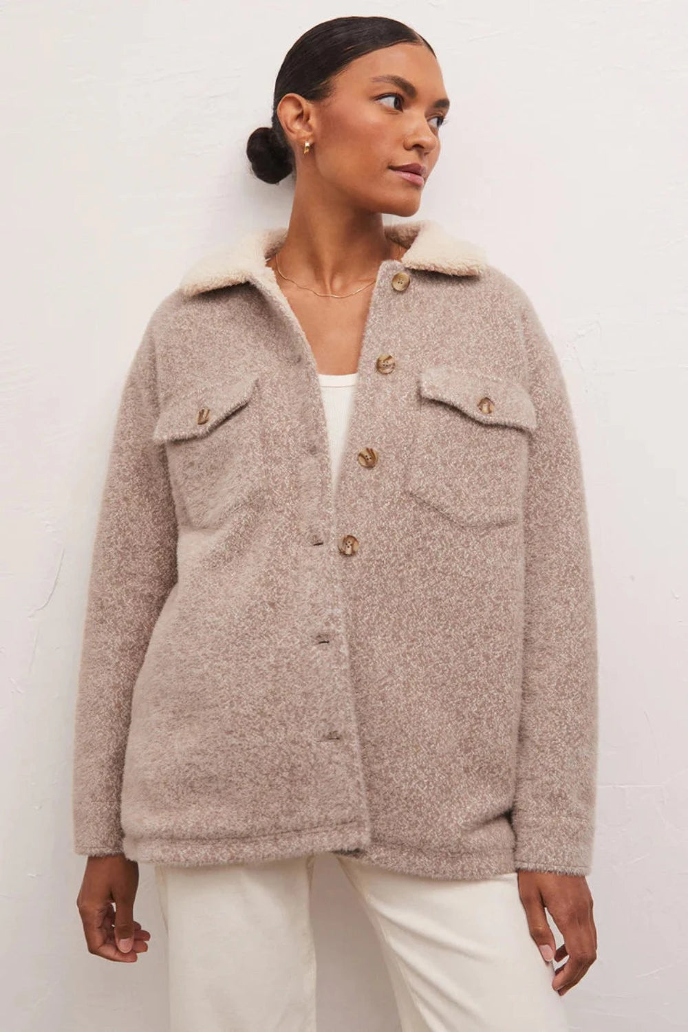 Jordan Jacket in Heather Latte
