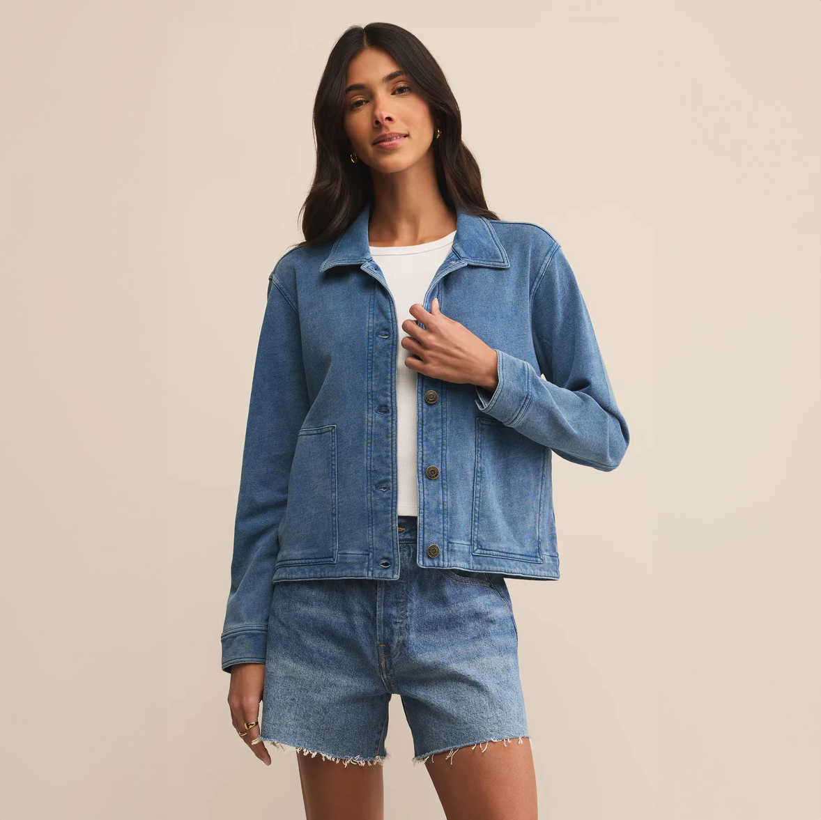 Bel Air Knit Denim Jacket in Vintage Indigo