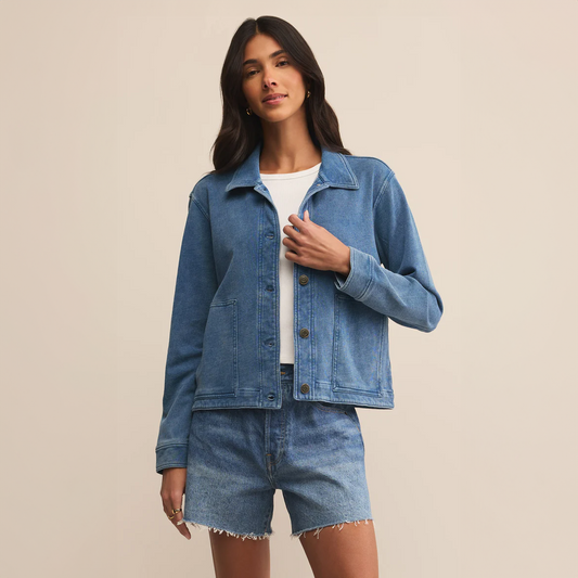 Bel Air Knit Denim Jacket in Vintage Indigo