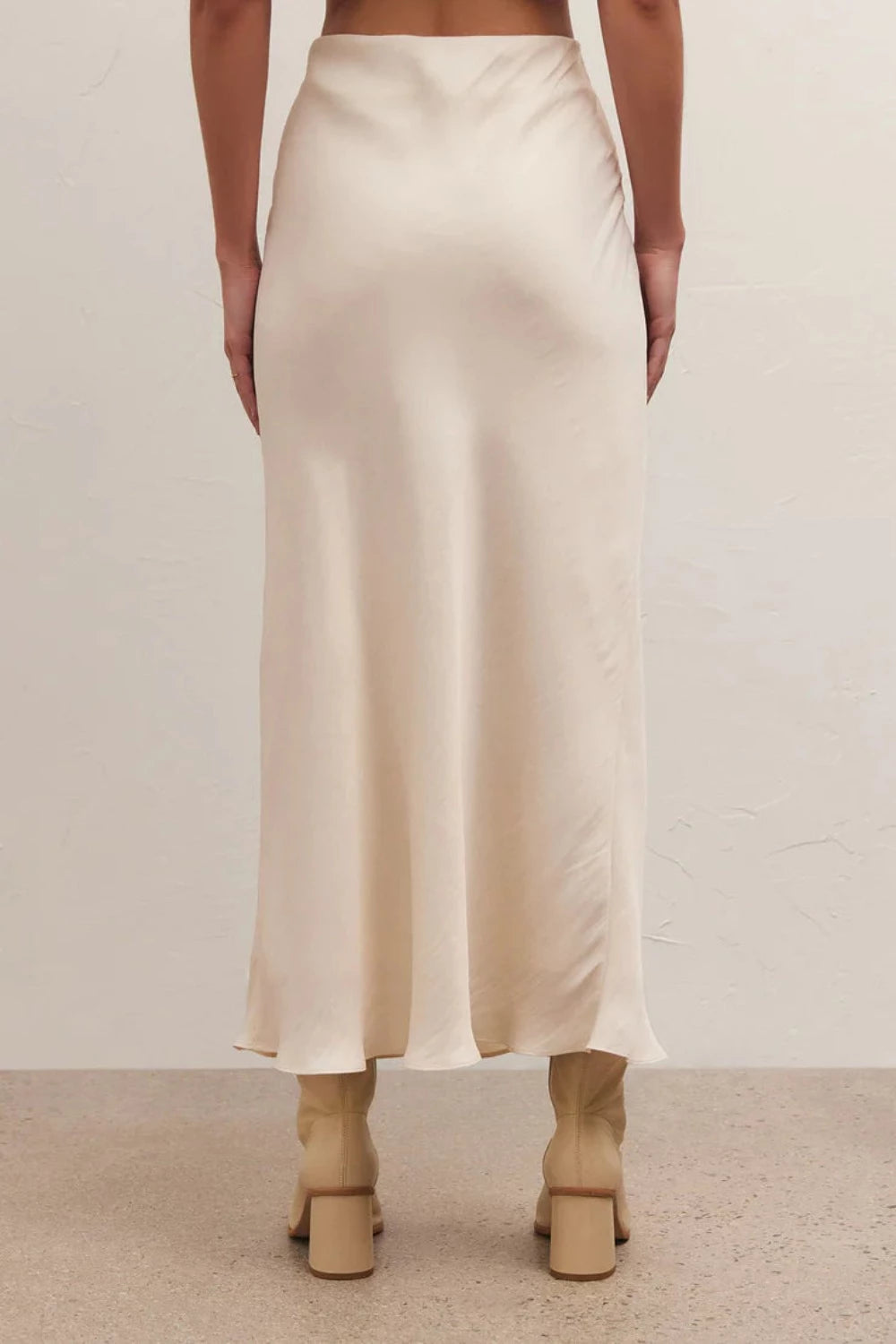 Europa Poly Sheen Skirt in Sandstone
