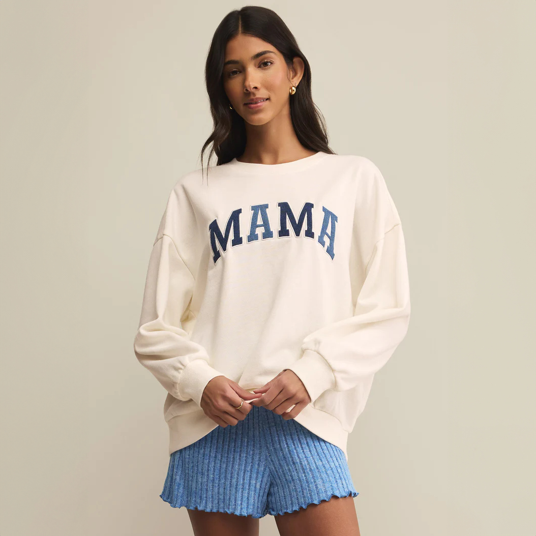Mama Knit Denim Sweatshirt