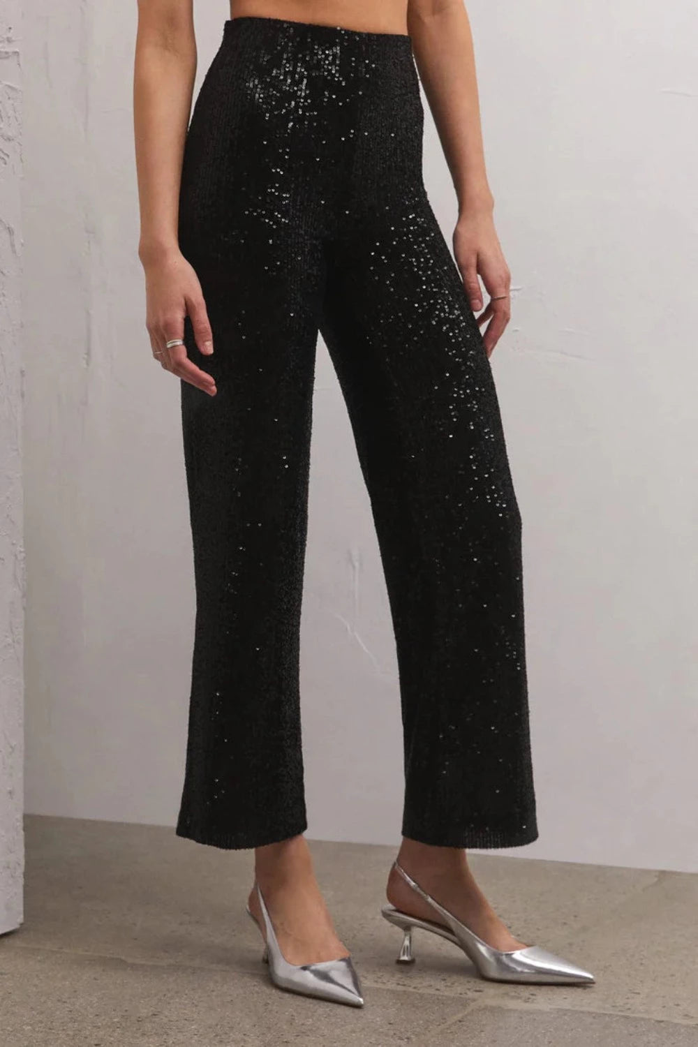 Skylar Sequin Pant in Black
