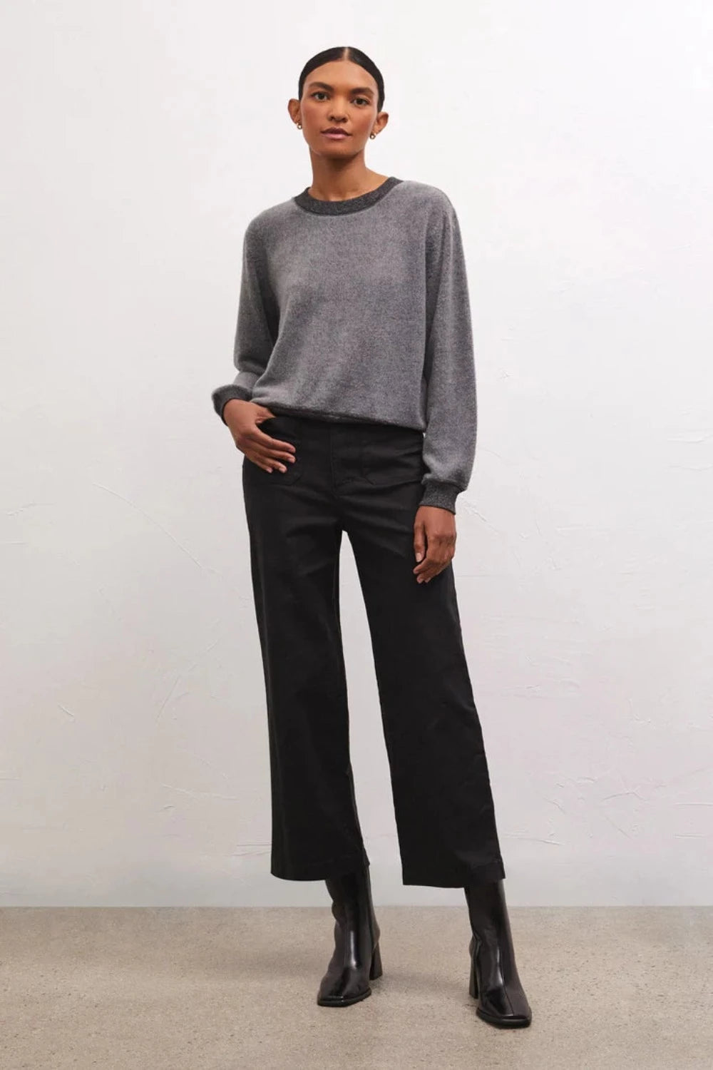 Russel Cozy Pullover in Charcoal Heather