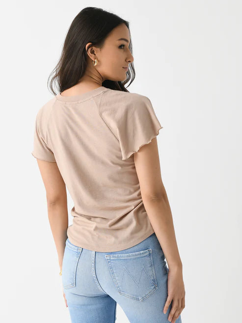 Abby Flutter Tee in Ice Coffee