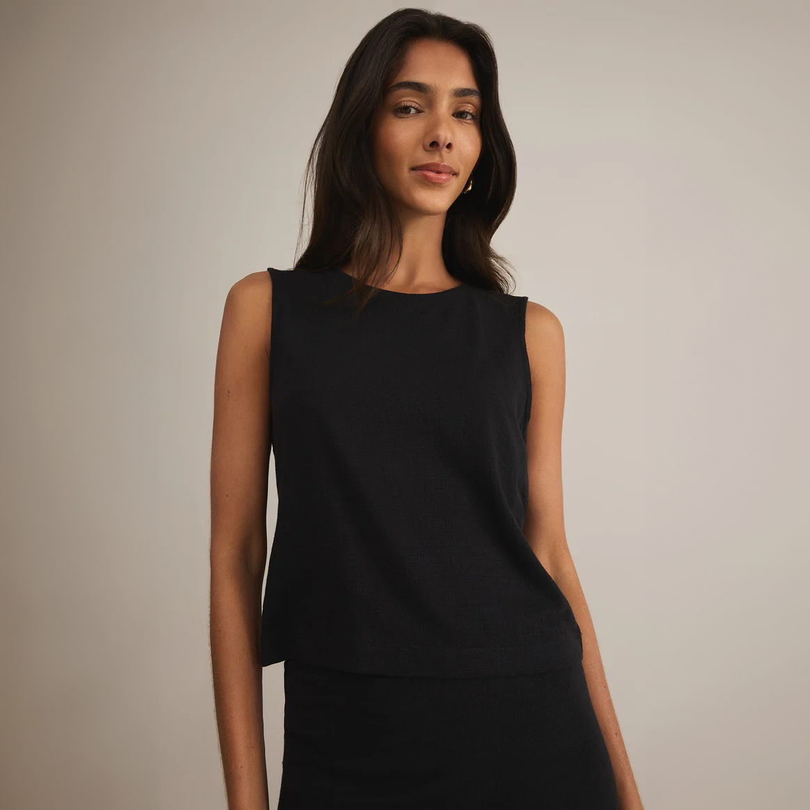 Sloane Textured Top Black