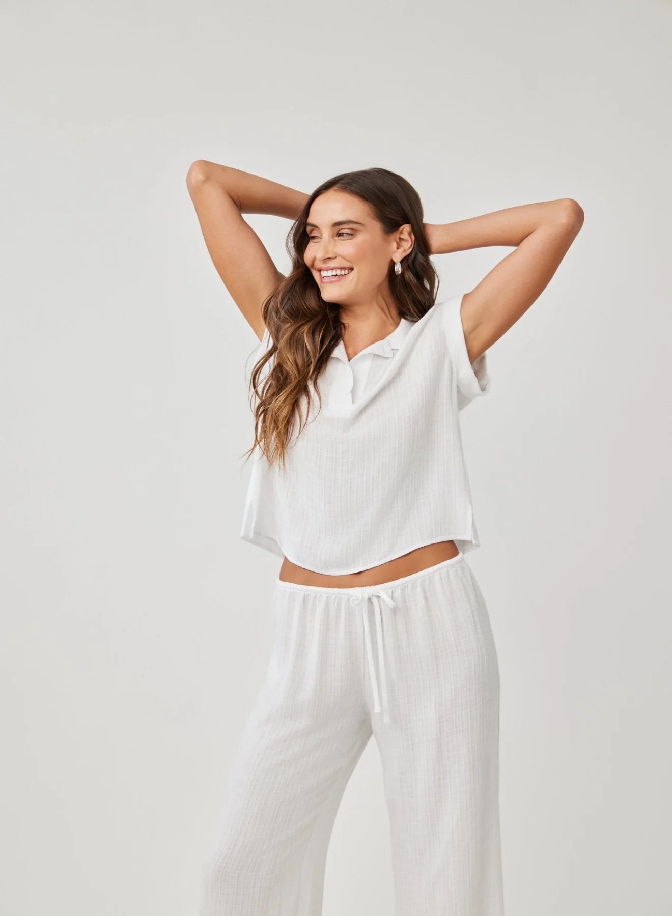 Cap Sleeve Pullover in White