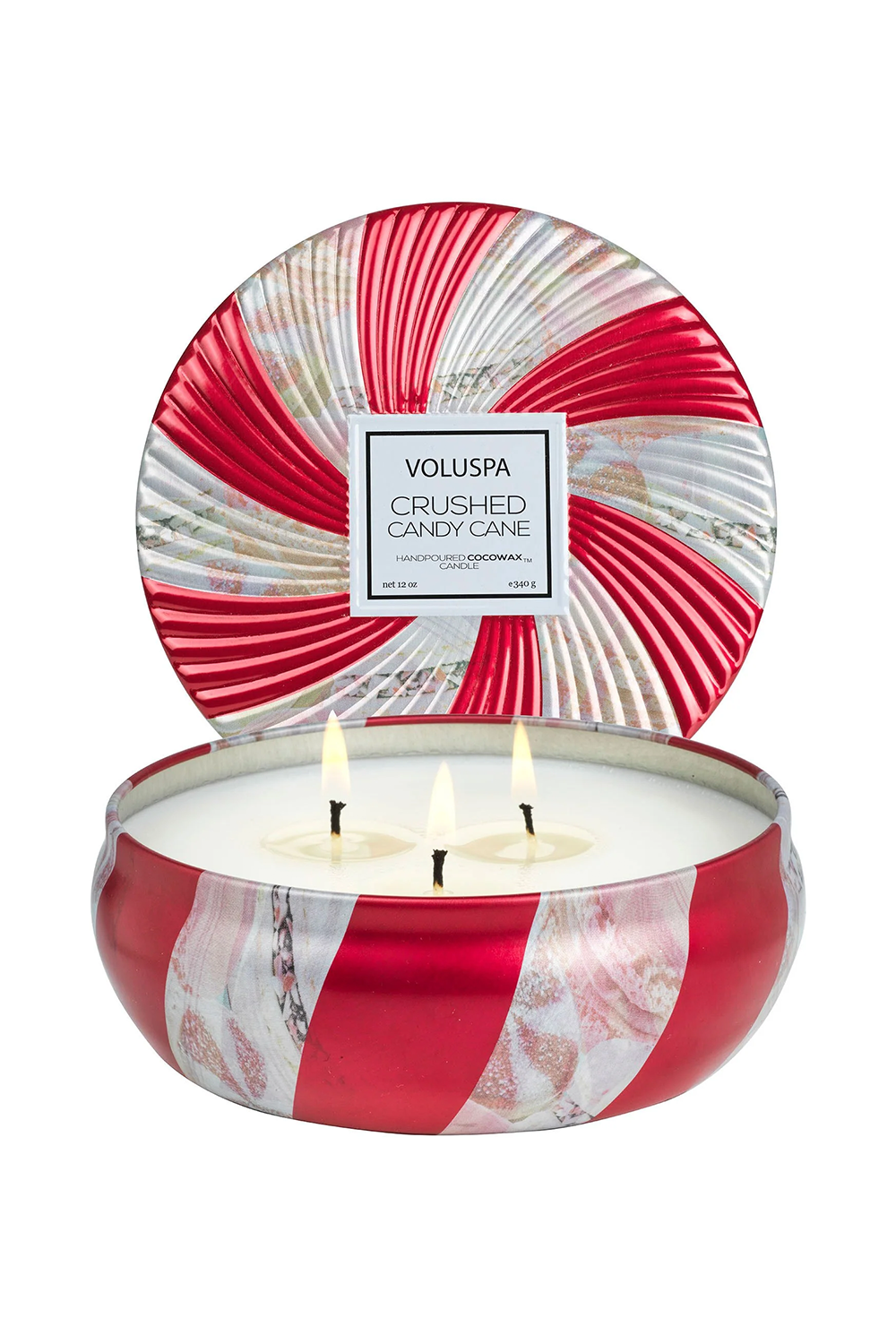 3 Wick Crushed Candy Cane Candle